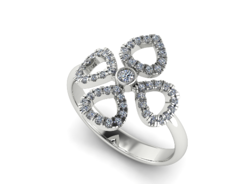 229 Ring with hearts padani 3D Print Model