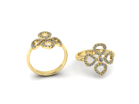 229 Ring with hearts padani 3D Print Model