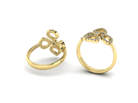 229 Ring with hearts padani 3D Print Model