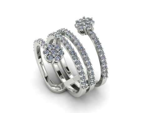 232 Au&szlig;ergew&ouml;hnlicher Ring f&uuml;r Damen 3D Druckmodell