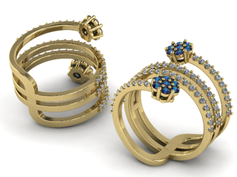 232 Unusual ring for women Modèles 3D en vedette