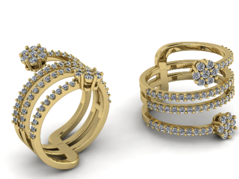 232 Unusual ring for women Modèles 3D en vedette