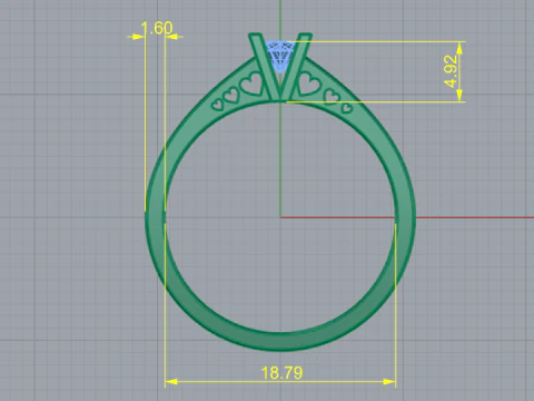 233 Ring with hearts 3D Print Model