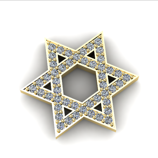 238 Pendant star of David Magen David 3D 打印模型 .c4d .max .obj .3ds .fbx .stl .blend 