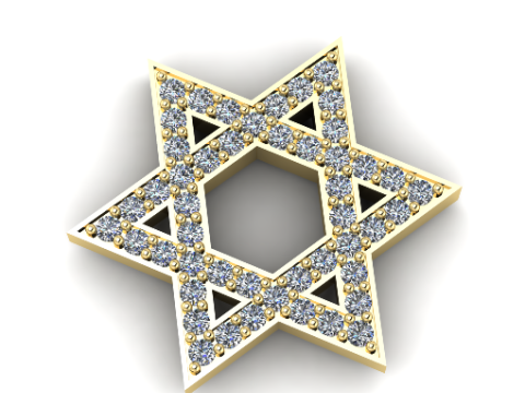 238 Pendant star of David Magen David 3Dプリントモデル