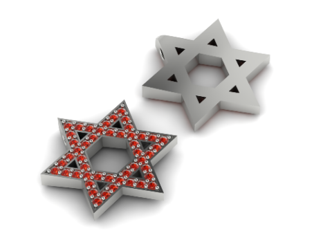238 Pendant star of David Magen David 3D 打印模型