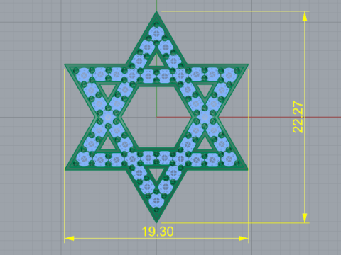 238 Pendant star of David Magen David 3D 打印模型