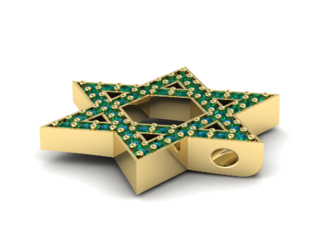 238 Pendant star of David Magen David 3D 打印模型