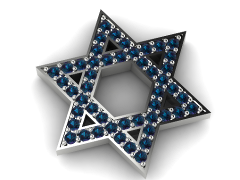 238 Pendant star of David Magen David 3D 打印模型