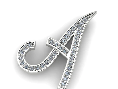 249 알파벳 A 모양의 펜던트 3D 프린트 모델