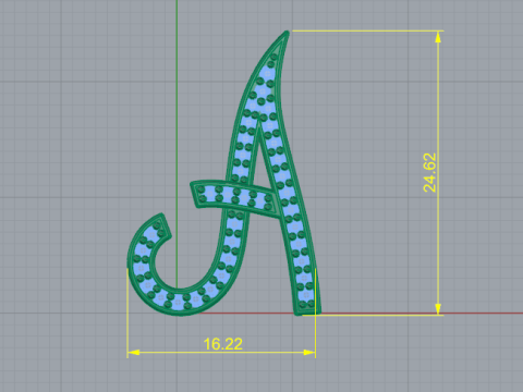 249 Pendant in the shape of a letter A 3D Print Model