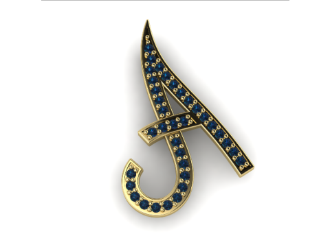 249 Pendant in the shape of a letter A 3D Print Model