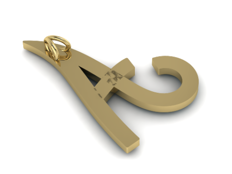 249 Pendant in the shape of a letter A 3D Print Model
