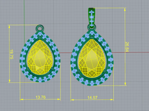 259 Pendant for women two sizes together 3D Print Model