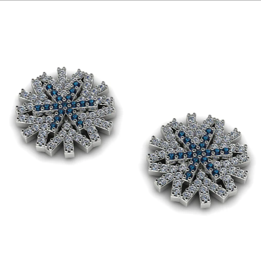 260 Earrings snowflake 3D Print Model .c4d .max .obj .3ds .fbx .stl .blend 