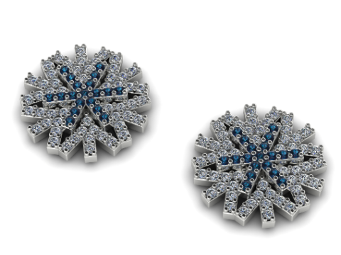 260 Earrings snowflake 3D Print Model