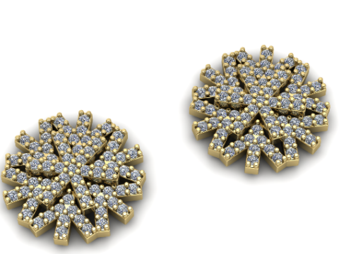 260 Earrings snowflake Modèles 3D en vedette