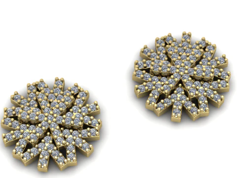 260 Earrings snowflake 3D Print Model