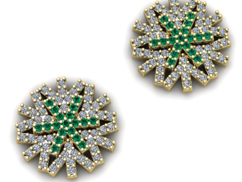 260 Earrings snowflake Modèles 3D en vedette