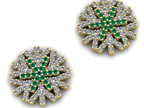 260 Earrings snowflake 3D Print Model