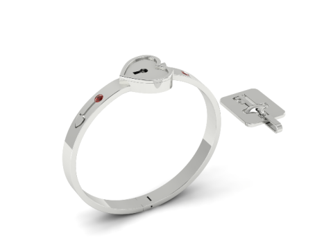 263 Bracelet with key and heart lock 3D Принт Модель