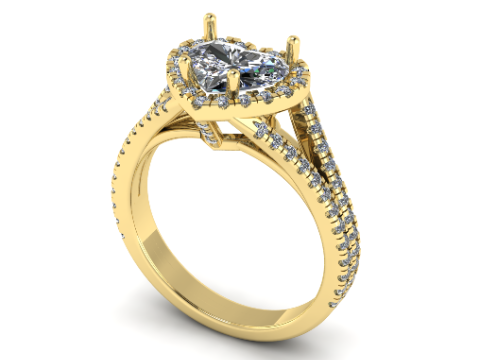 269 Ring with heart for women 3D Print Model