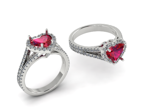 269 Ring with heart for women 3D Print Model