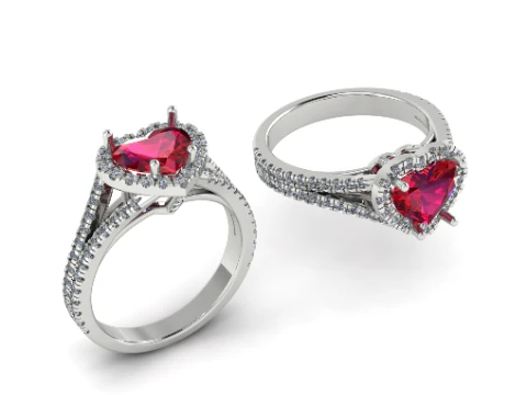 269 Ring with heart for women 3D Print Model
