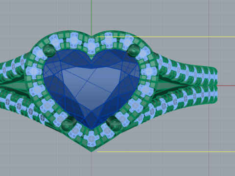 269 Ring with heart for women 3D Print Model