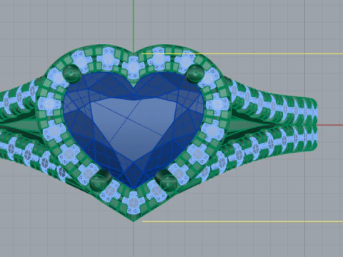 269 Ring with heart for women 3D Print Model