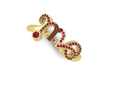 275 Ring with letters 3Dプリントモデル