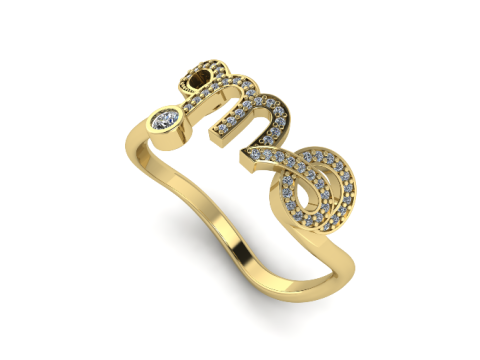 275 Ring with letters 3D-Druckmodell