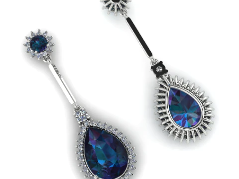 277 귀걸이와 펜던트 세트 3D 프린트 모델