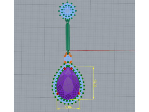 277 Set of earrings and pendant 3D 프린트 모델