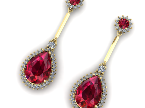 277 Set of earrings and pendant 3D 프린트 모델