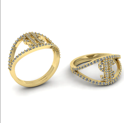 278 Dollar sign ring 3D Print Model .c4d .max .obj .3ds .fbx .stl .blend 
