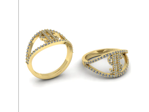 278 달러 사인 링 3D 프린트 모델