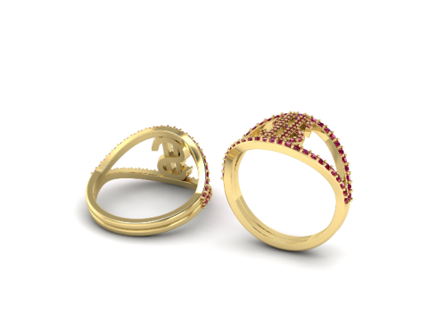 278 Dollar sign ring 3D-Druckmodell