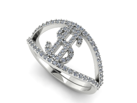 278 Dollar sign ring 3D-Druckmodell