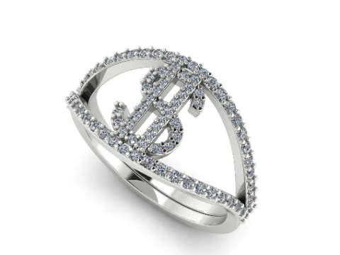 278 Dollar sign ring 3D Print Model