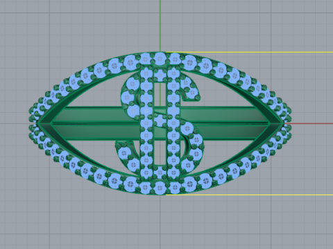 278 Dollar sign ring 3D-Druckmodell