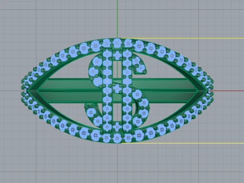 278 Dollar sign ring 3D Print Model
