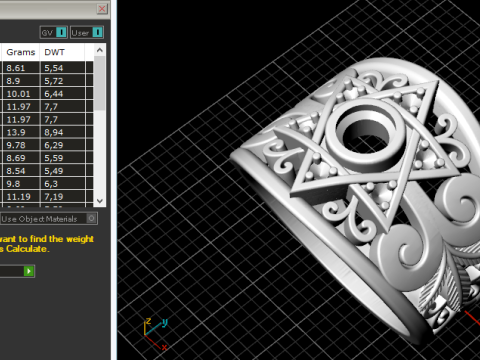 287 Ring with star and patterns stl 3DM 3D Print Model