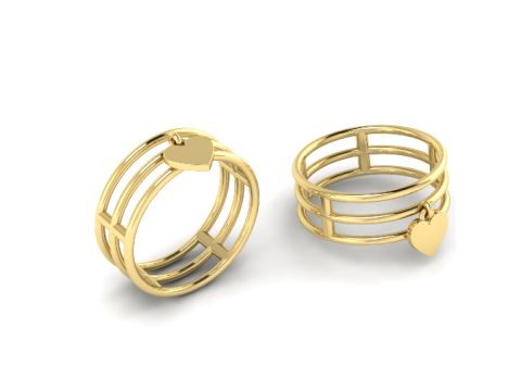 293 Ring with a heart 3DM STL 3D Print Model
