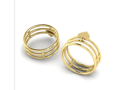 293 Ring with a heart 3DM STL 3D Print Model