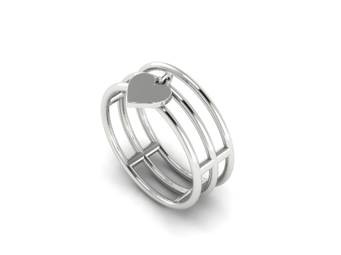 293 Ring with a heart 3DM STL 3D 打印模型