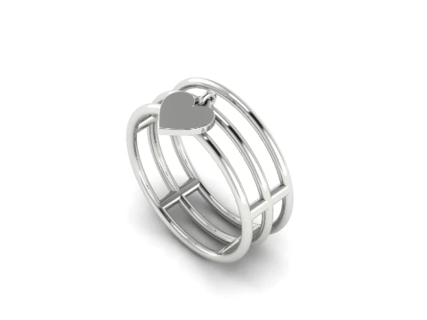 293 Ring with a heart 3DM STL 3D Print Model