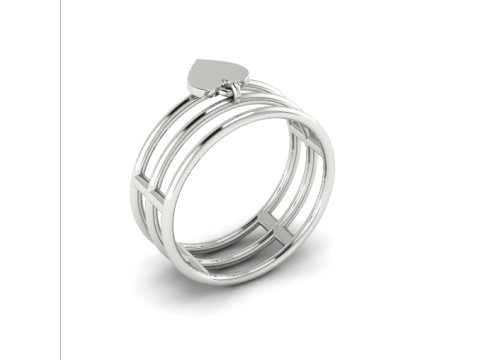 293 Ring with a heart 3DM STL 3D 打印模型