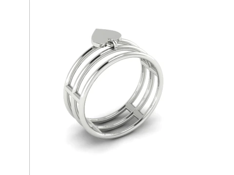 293 Ring with a heart 3DM STL 3D Print Model