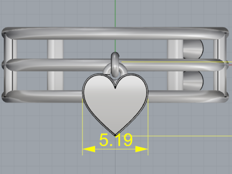 293 Ring with a heart 3DM STL 3D 打印模型